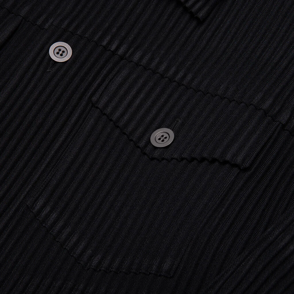 Wool Like Light Trucker Jacket - Black - Image 4