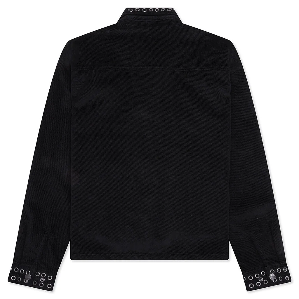 Brushed 1/4 Zip Jacket - Black - Image 2