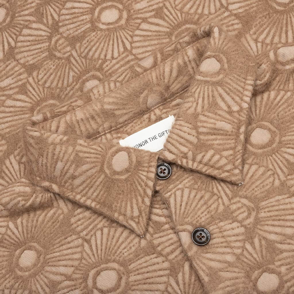 Floral Cover Shirt - Tan - Image 3
