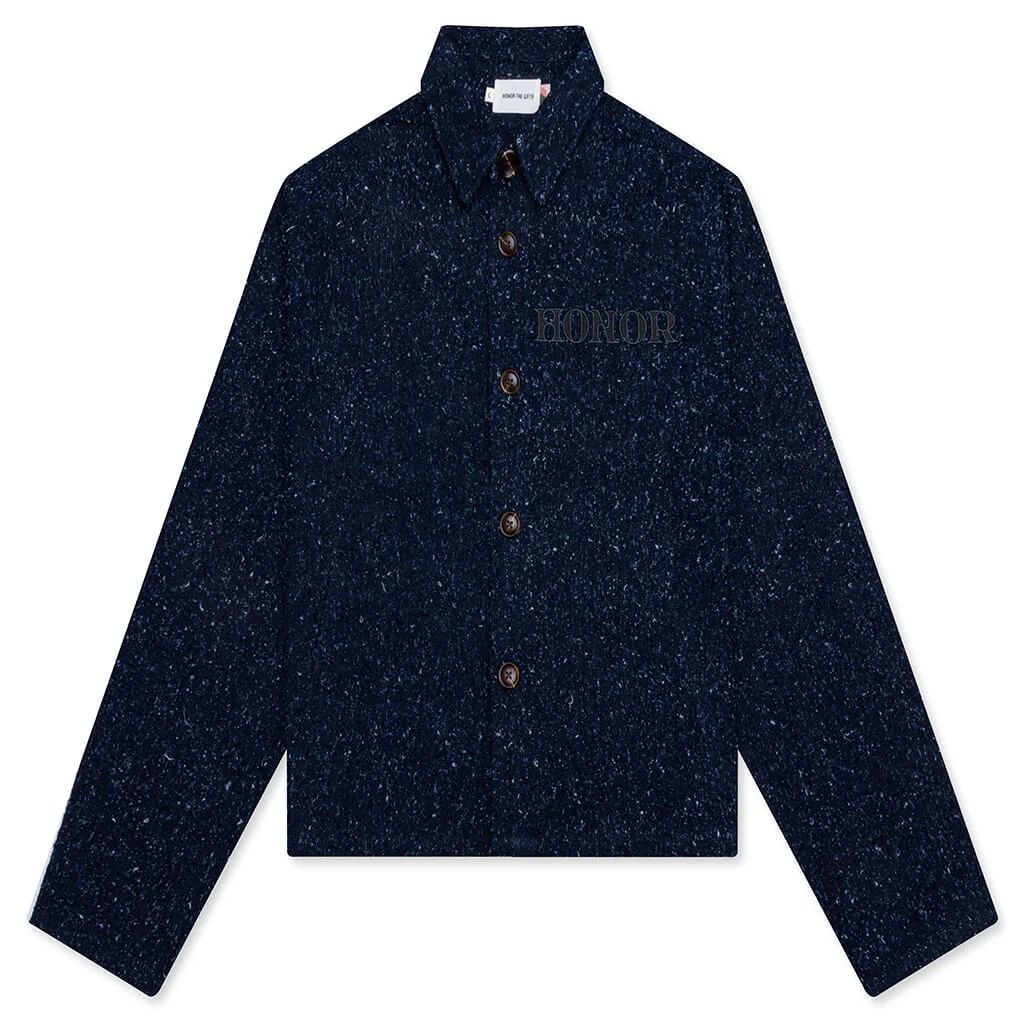 Nep Yarn Chacket - Navy