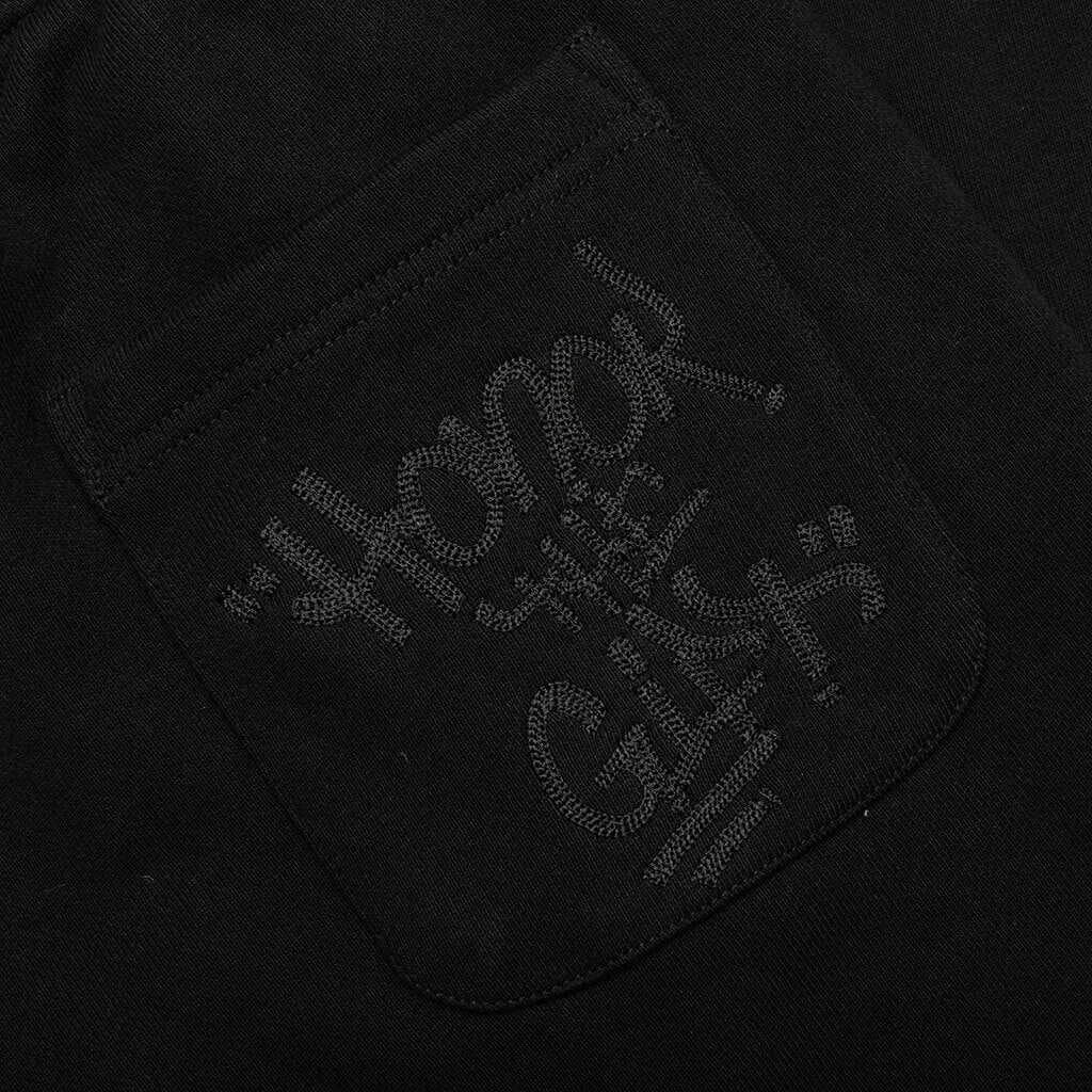 Script Embroidered Sweats - Black - Image 5