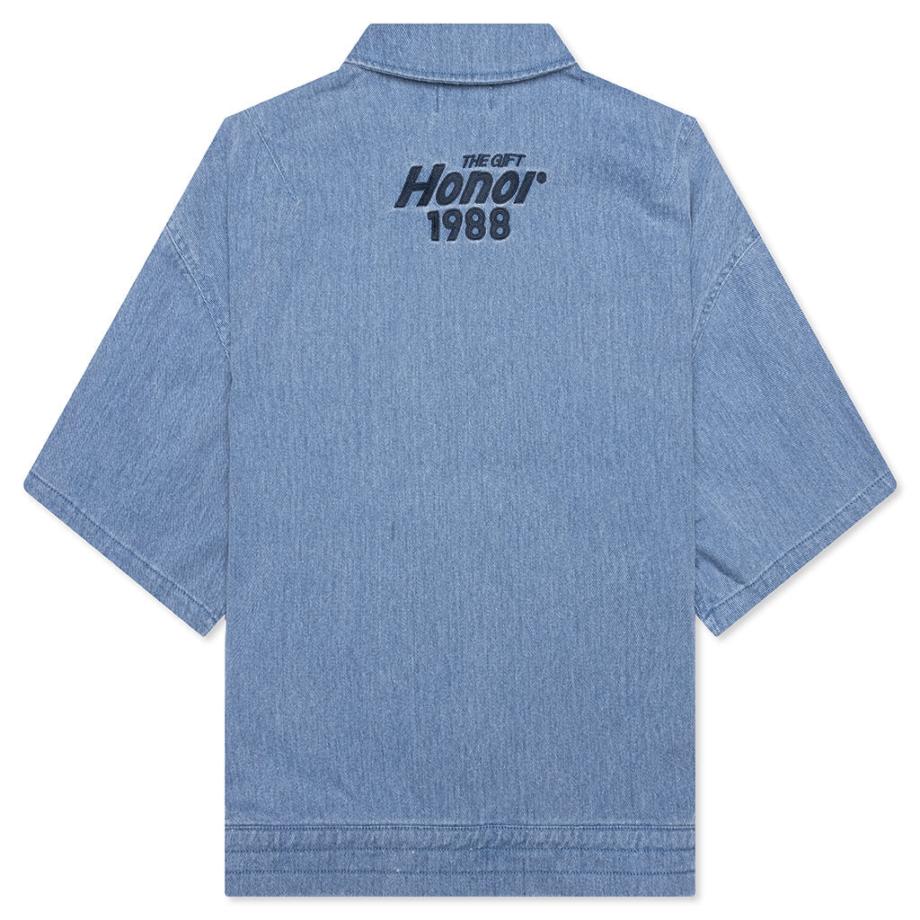 Twill Full Zip Shirt - Blue - Image 2