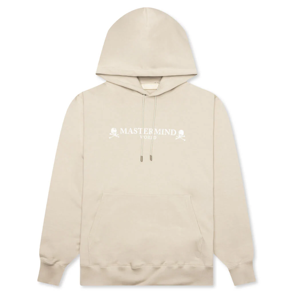Logo Print Hoodie - Beige