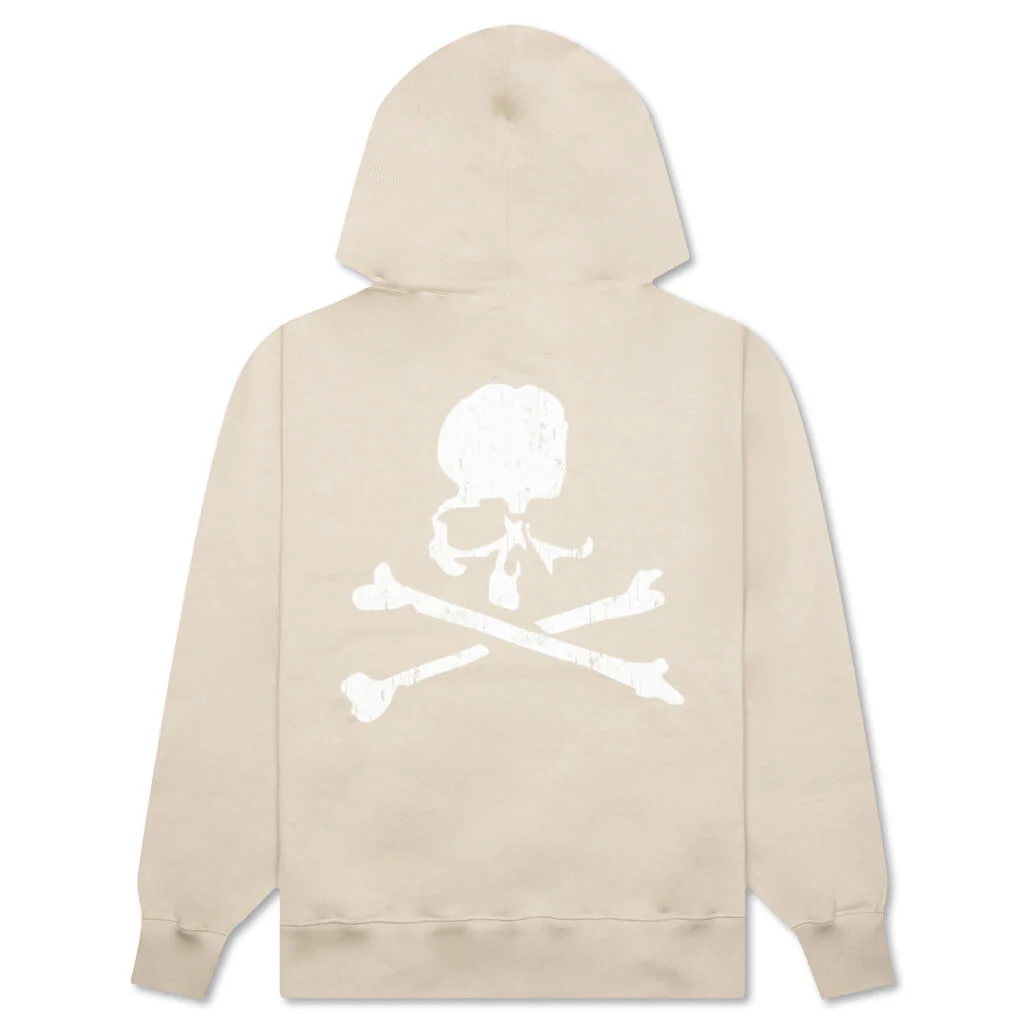 Logo Print Hoodie - Beige - Image 2