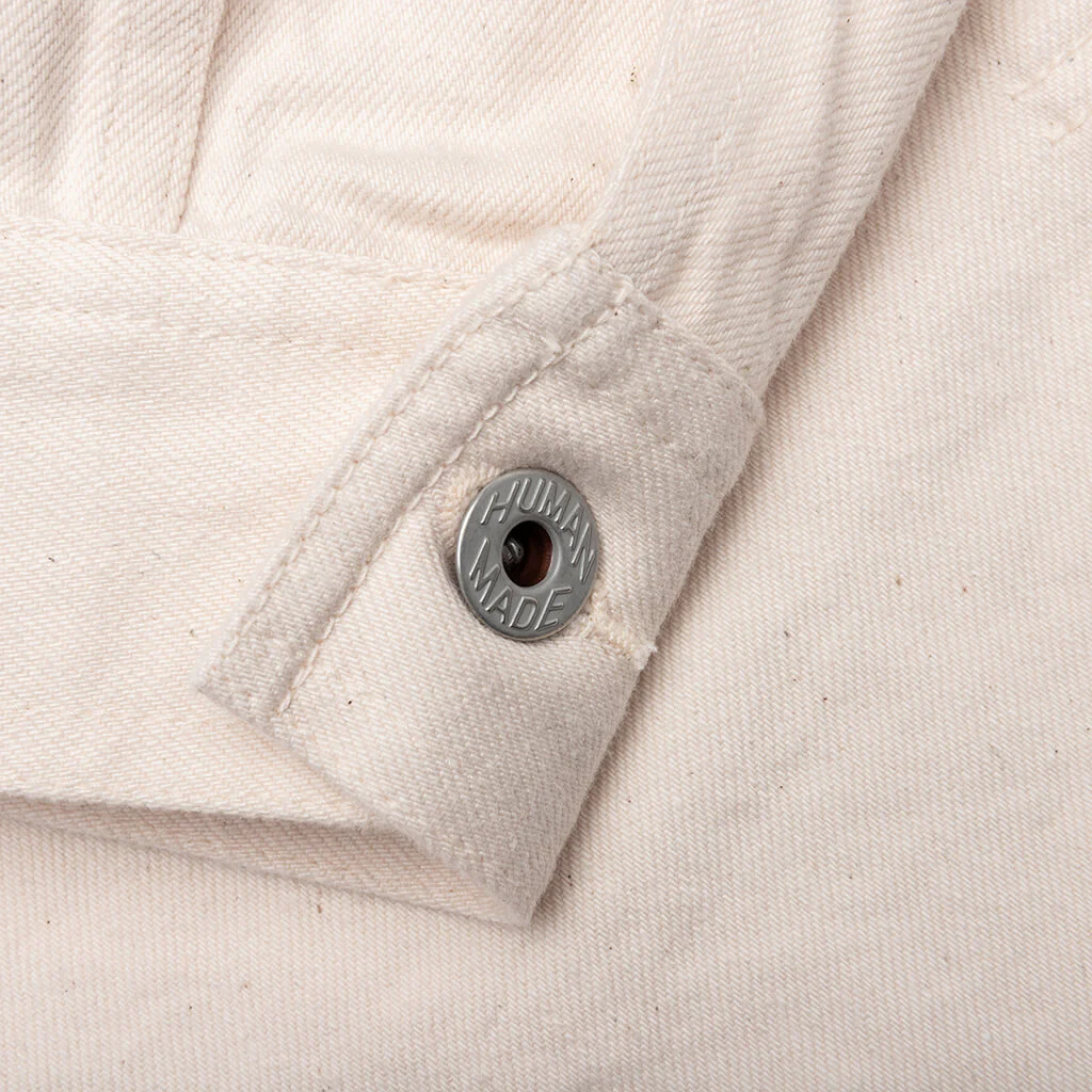 Natural Denim Work Jacket - White - Image 7
