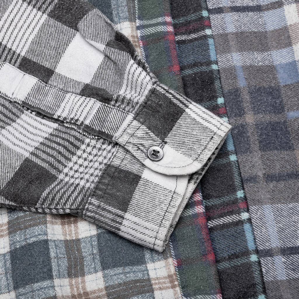 Flannel Shirt 7 Cuts Wide Reflection Shirt - Assorted - Image 5