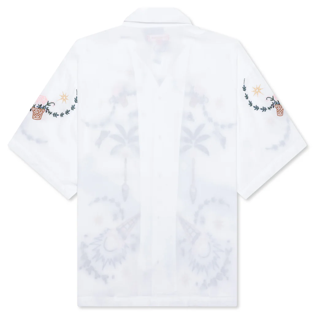 The Palms S/S Woven Crop Fit - White - Image 2