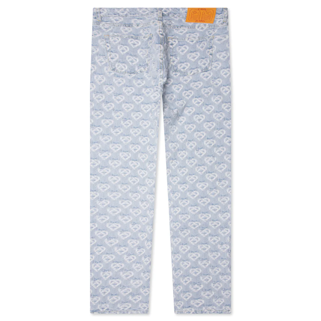 Jacquard Denim Jeans - Washed Indigo - Image 2