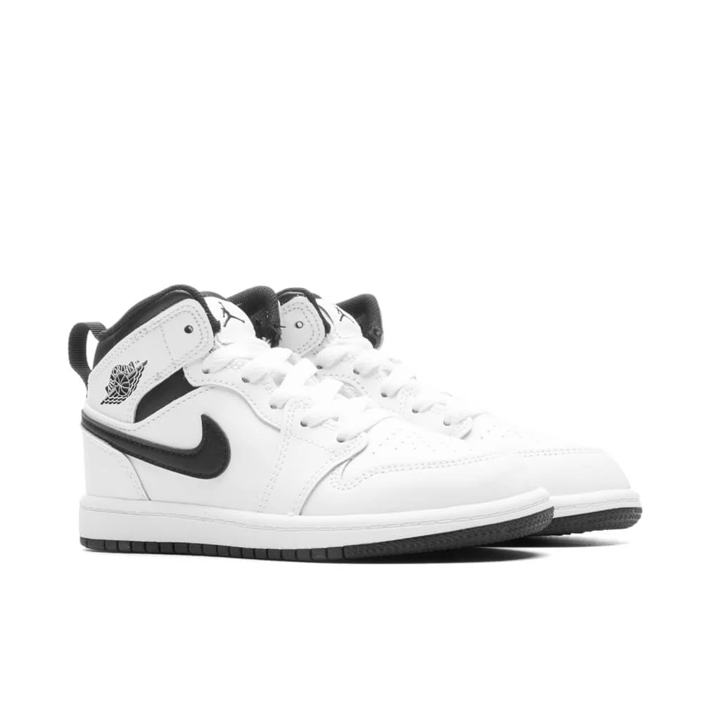 Air Jordan 1 Mid (PS) - White/Black - Image 2