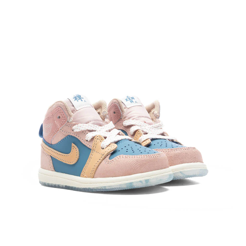 Jordan 1 Mid SS (TD) 'Zen' - Aegean Storm/Hemp/Pink Oxford - Image 2