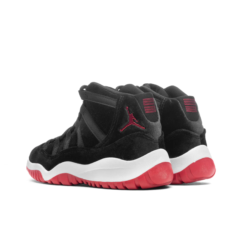 Jordan 11 Retro (PS) 'Bred Velvet'- Black/Gym Red/White - Image 3