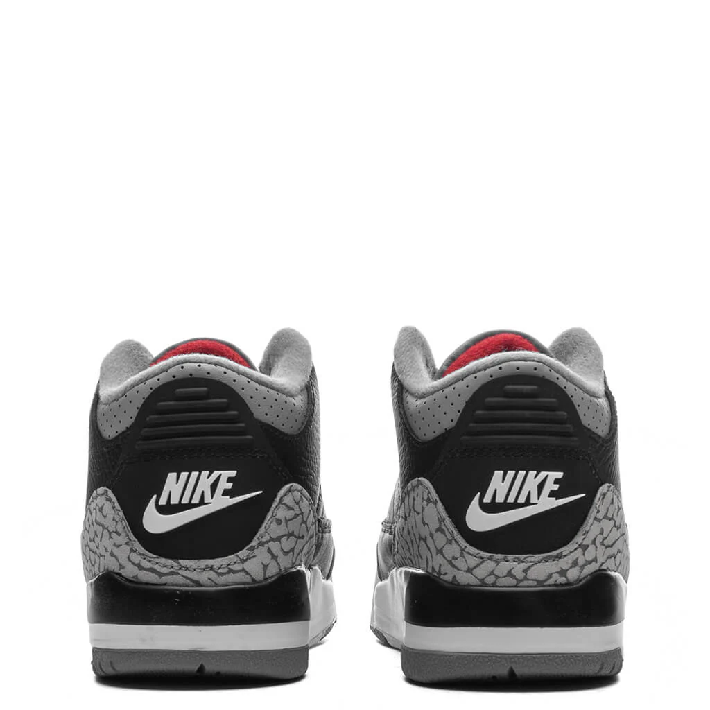 Air Jordan 3 Retro (PS) 'Black Cement' - Black/Fire Red/Cement Grey/Summit White - Image 4