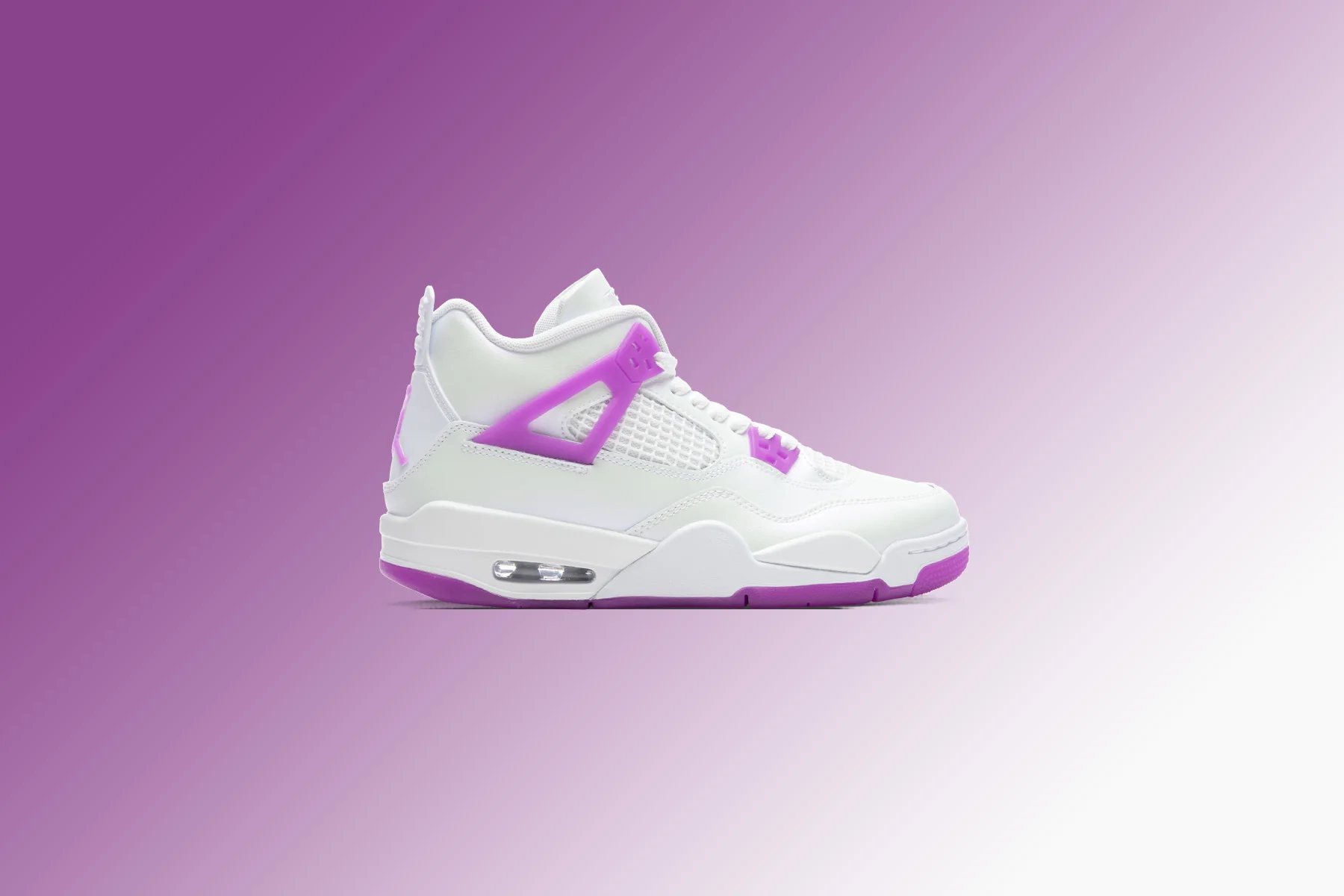 Jordan 4 Retro (GS) - White/Hyper Violet - Image 5