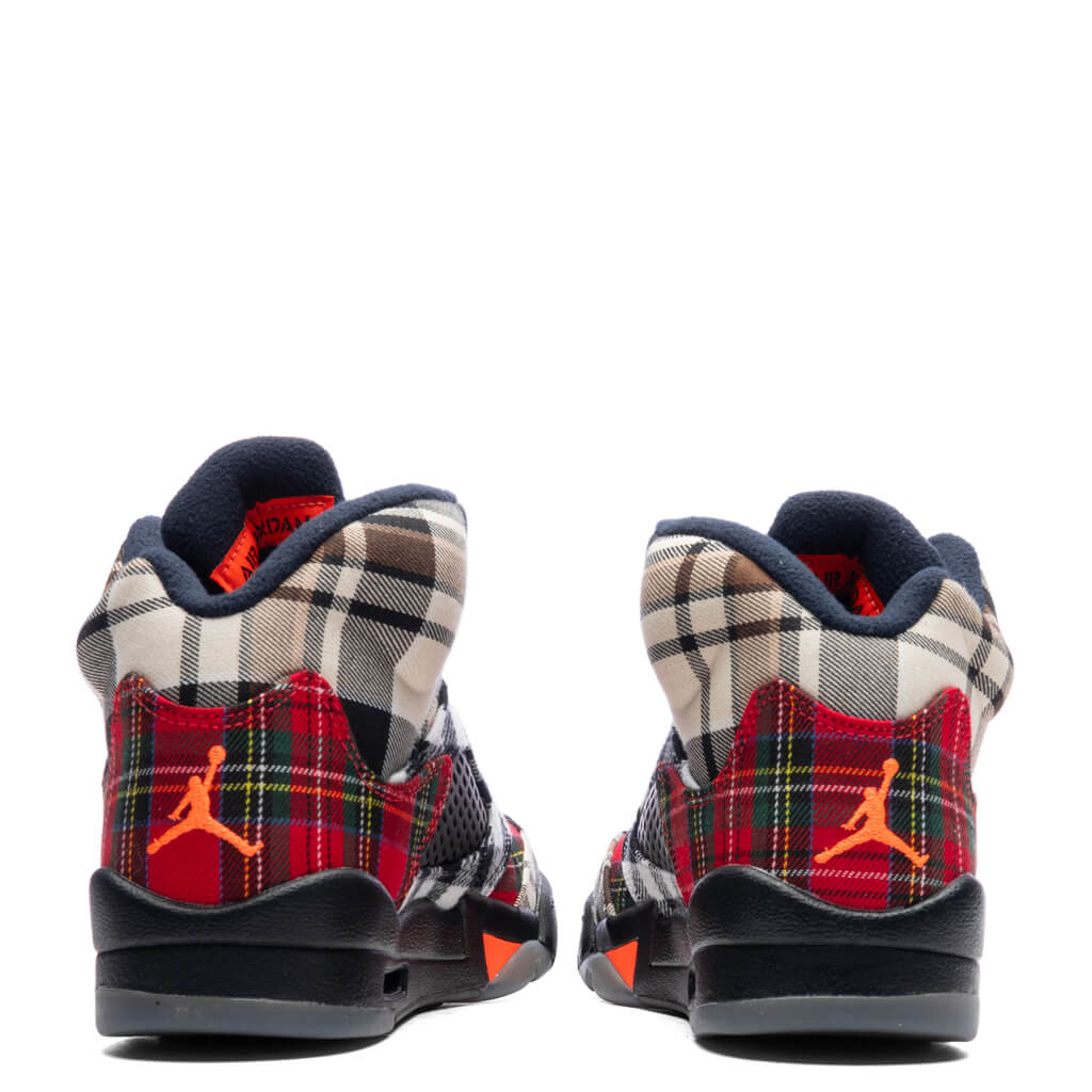 Air Jordan 5 Retro (GS) 'Plaid' - Black/Total Orange/Dark Obsidian - Image 4