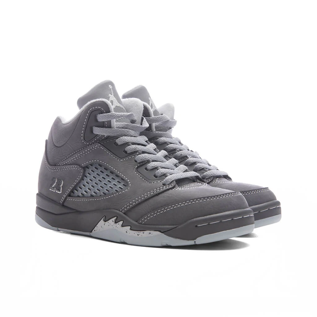 Air Jordan 5 Retro 'Wolf Grey' (PS) - Light Graphite/White/Wolf Grey - Image 2