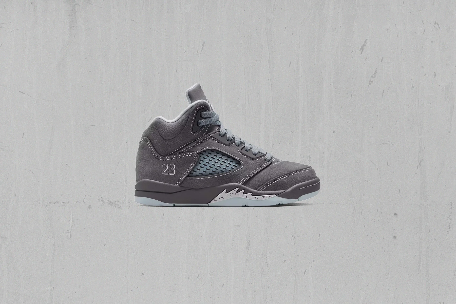 Air Jordan 5 Retro 'Wolf Grey' (PS) - Light Graphite/White/Wolf Grey - Image 5