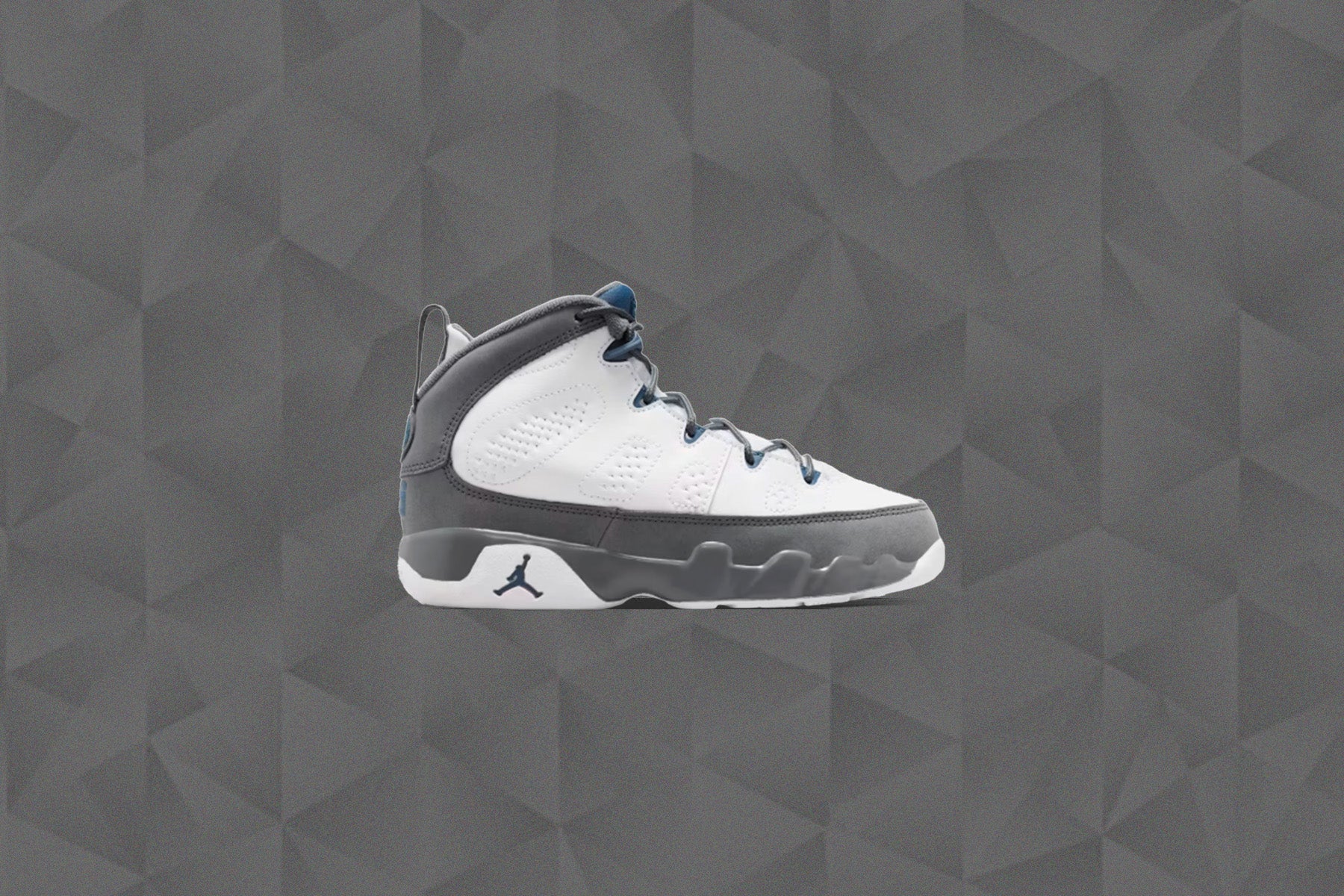 Air Jordan 9 Retro 'Flint Grey' (PS) - White/French Blue/Flint Grey - Image 5