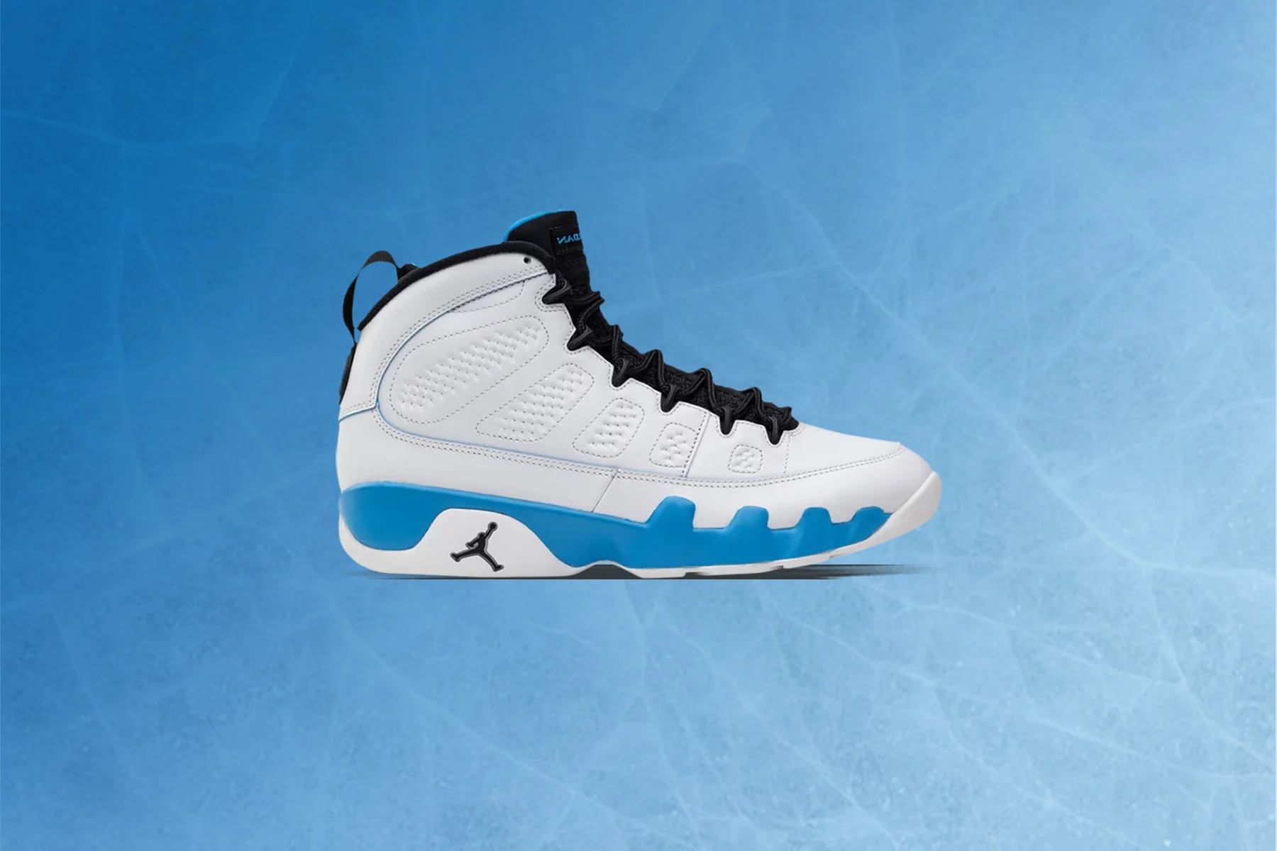 Air Jordan 9 Retro 'Powder Blue' - Summit White/Black/Dark Powder Blue - Image 5