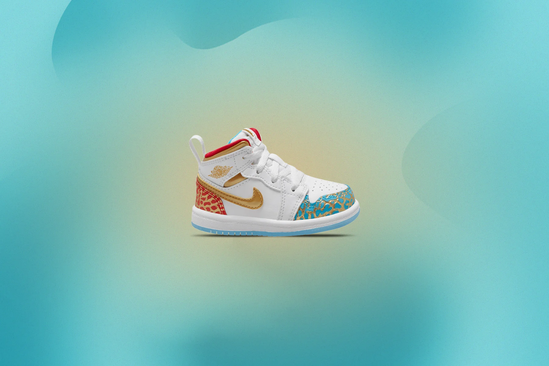 Air Jordan 1 Mid (TD) - White/Metallic Gold/University Red - Image 5