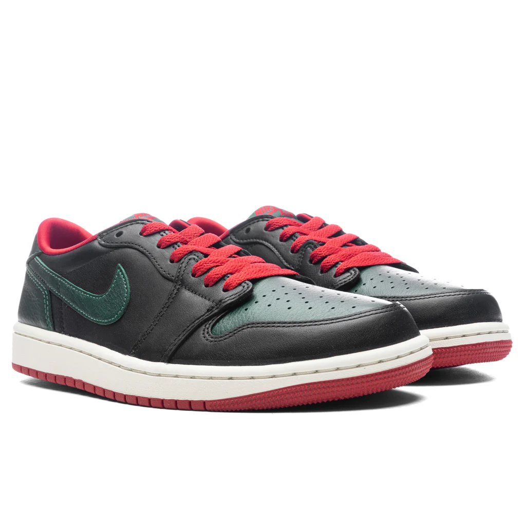 Women's Air Jordan 1 Low OG - Black/Gorge Green/Varsity Red - Image 2