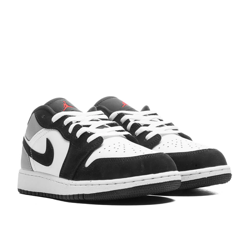 Air Jordan 1 Low SE (GS) - White/Fire Red/Black/Matte Silver - Image 2