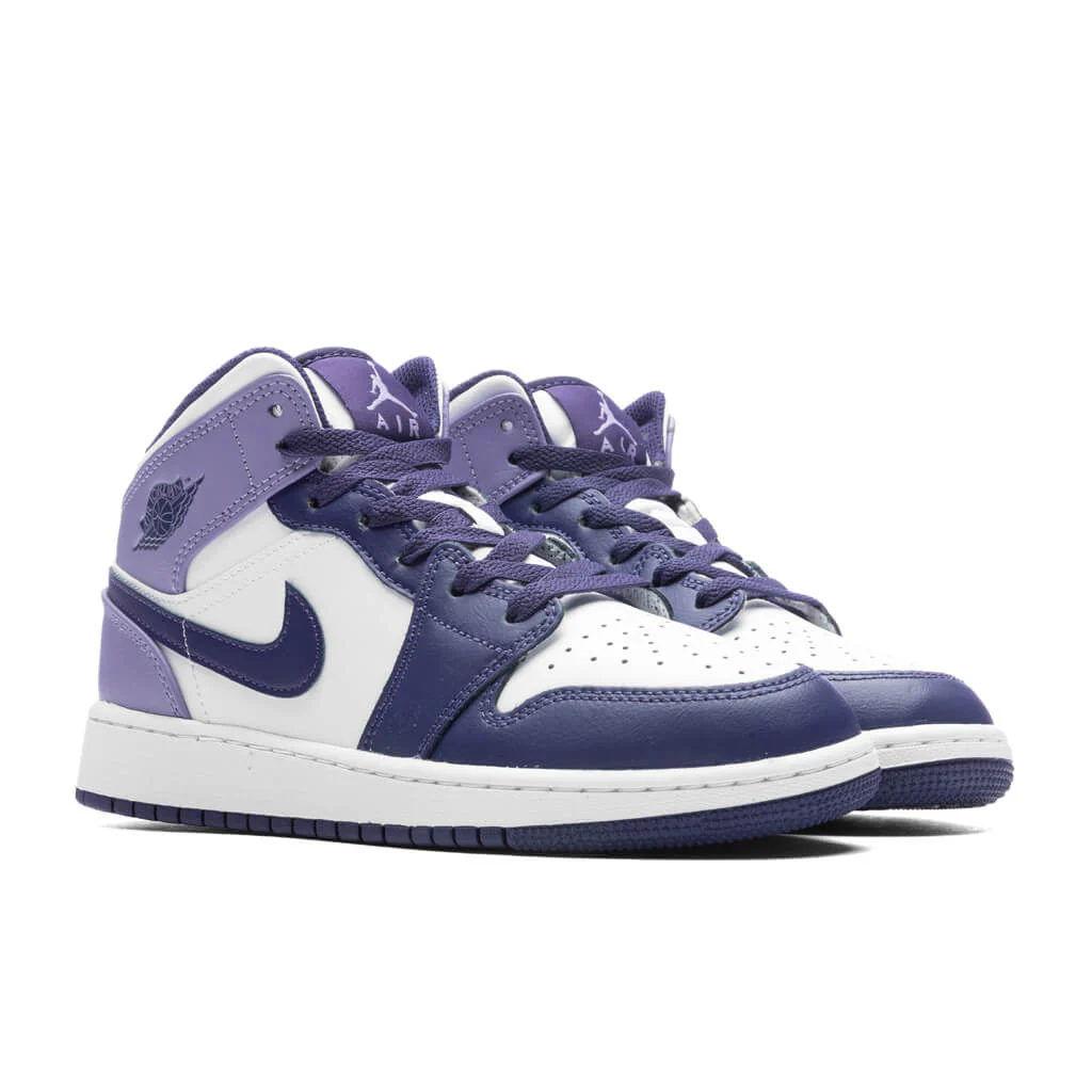 Air Jordan 1 Mid (GS) - Sky J Purple/Sky J Purple/White - Image 2