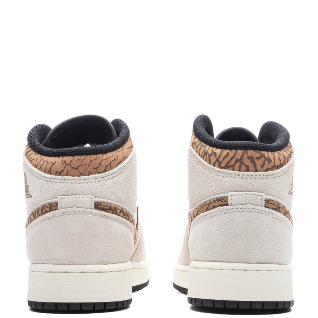 Air Jordan 1 Mid SE (GS) - Light Orewood Brown/Metallic Gold/White - Image 4