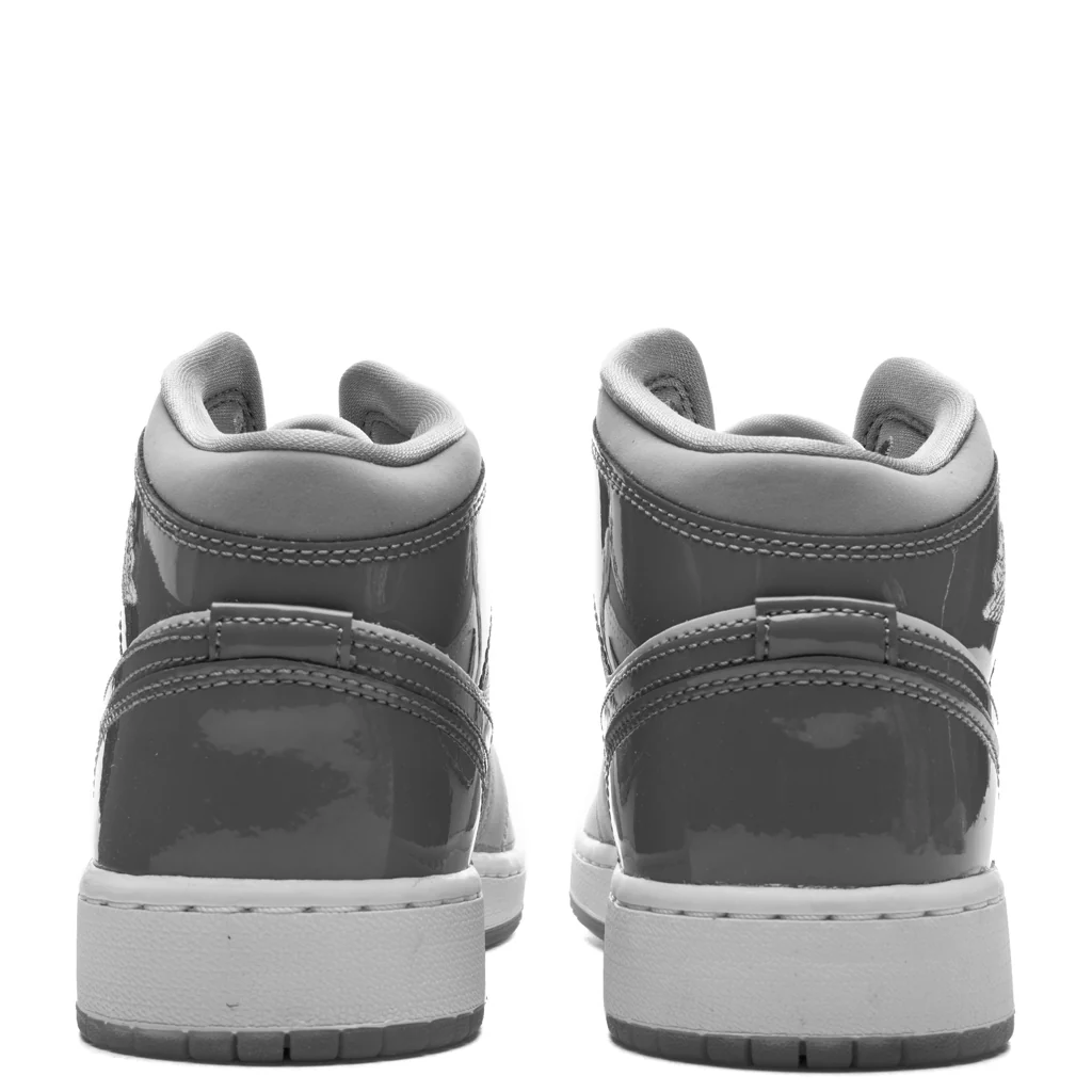 Air Jordan 1 Mid SE (GS) - White/Cool Grey/Medium Grey - Image 4