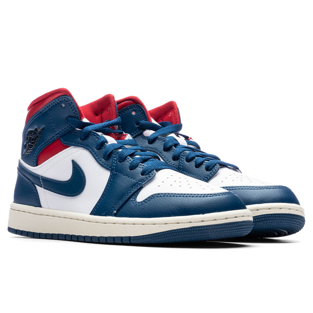 Women's Air Jordan 1 Mid - White/French Blue/Gym Red - Image 2
