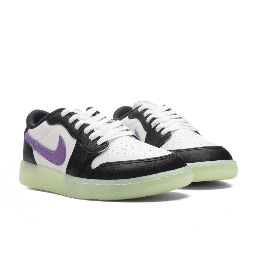 Air Jordan 1 Retro Low OG (GS) - Black/Black Raspberry/Volt Tint - Image 2