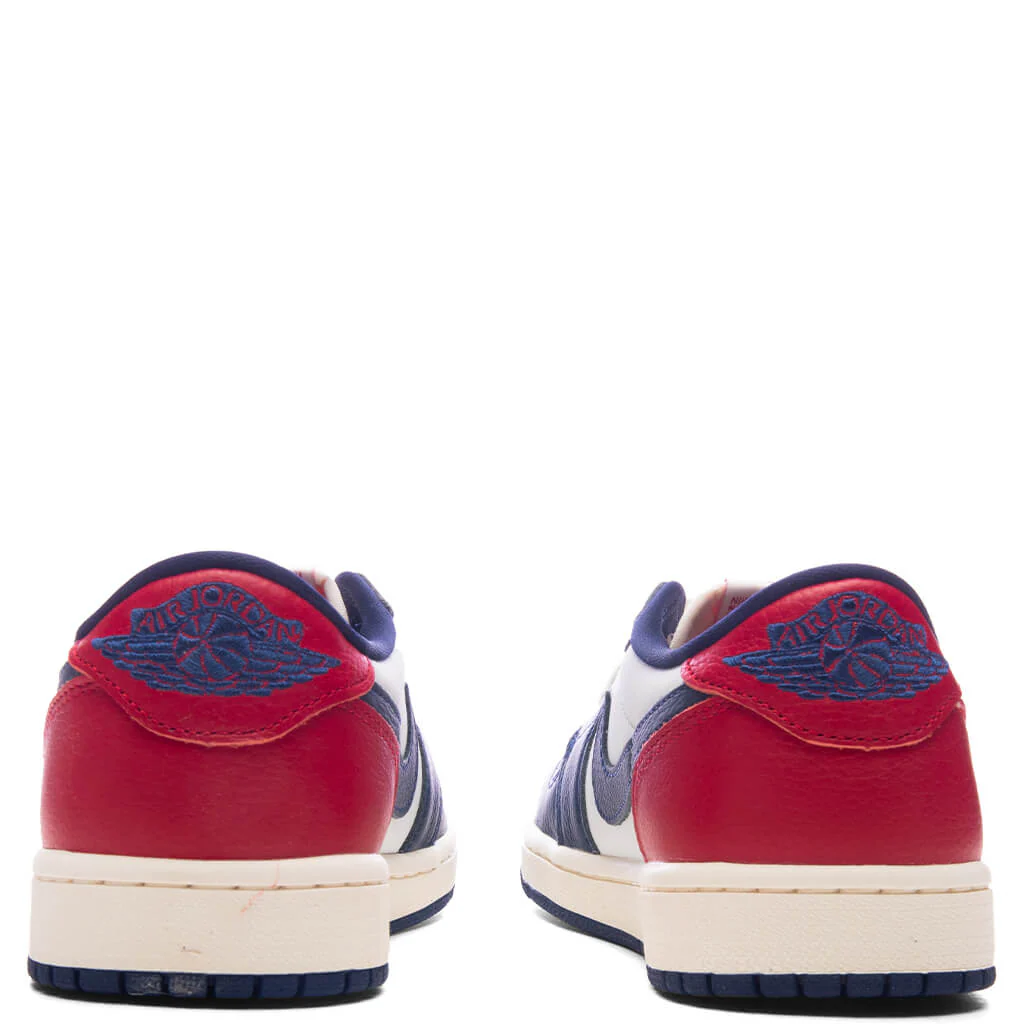 Air Jordan 1 Retro Low OG 'Howard University' - Summit White/Gym Red/Midnight Navy - Image 4