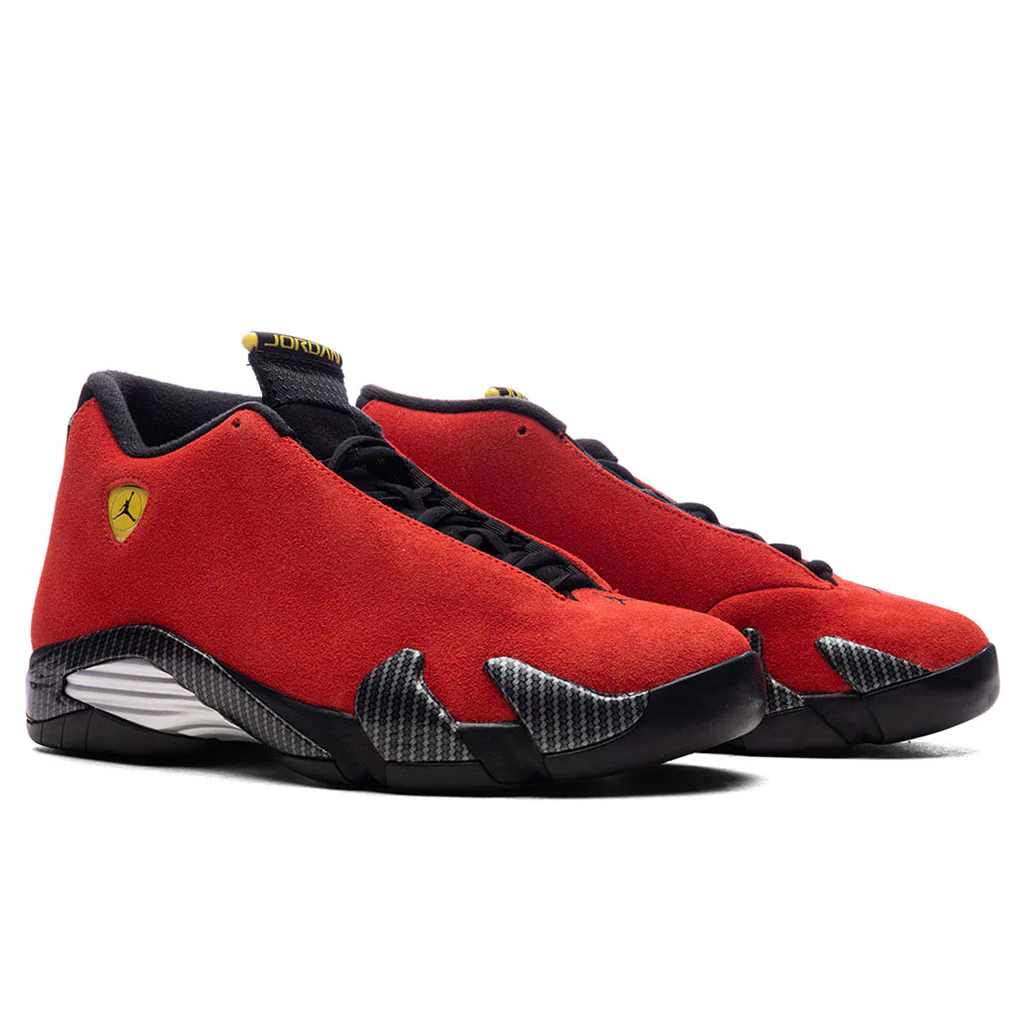 Air Jordan 14 Retro `Ferrari` - Challenge Red/Vibrant Yellow/Black - Image 2