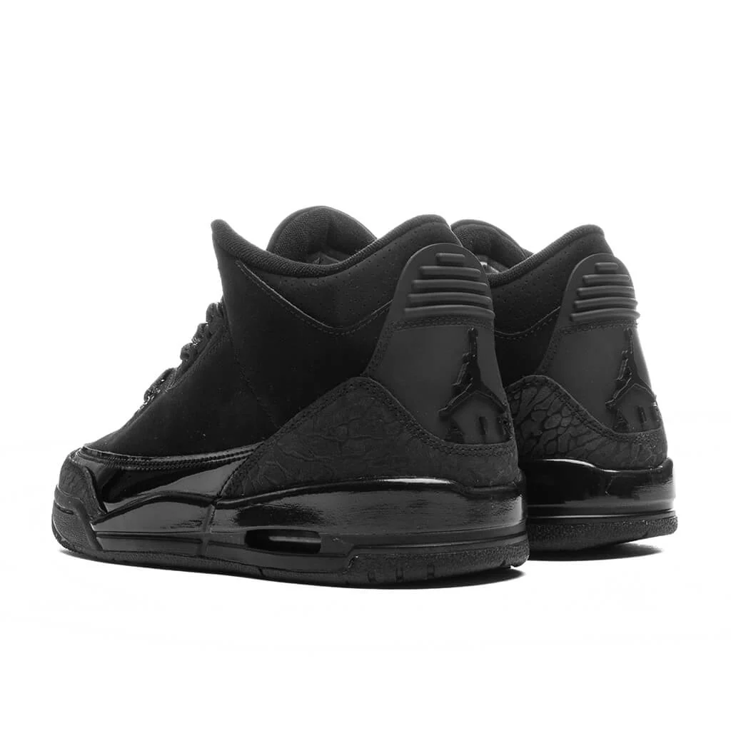 Air Jordan 3 Retro 'Black Cat' (GS) - Black/Dark Charcoal/White - Image 3