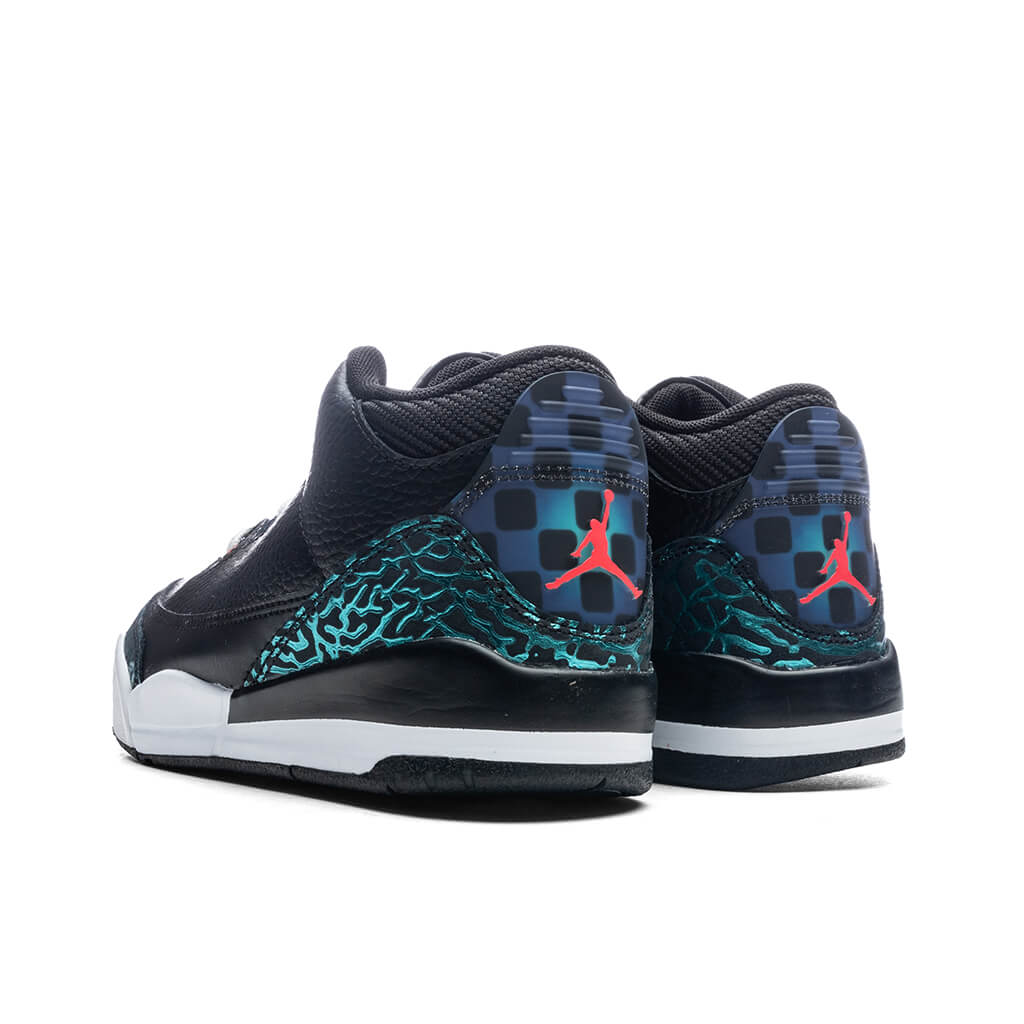 Air Jordan 3 Retro (PS) 'Moto' - Black/Siren Red/Hyper Jade - Image 3