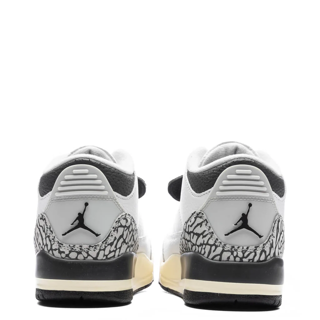 Air Jordan 3 Retro Hide N Sneaks (PS) - White/Black/Iron - Image 4
