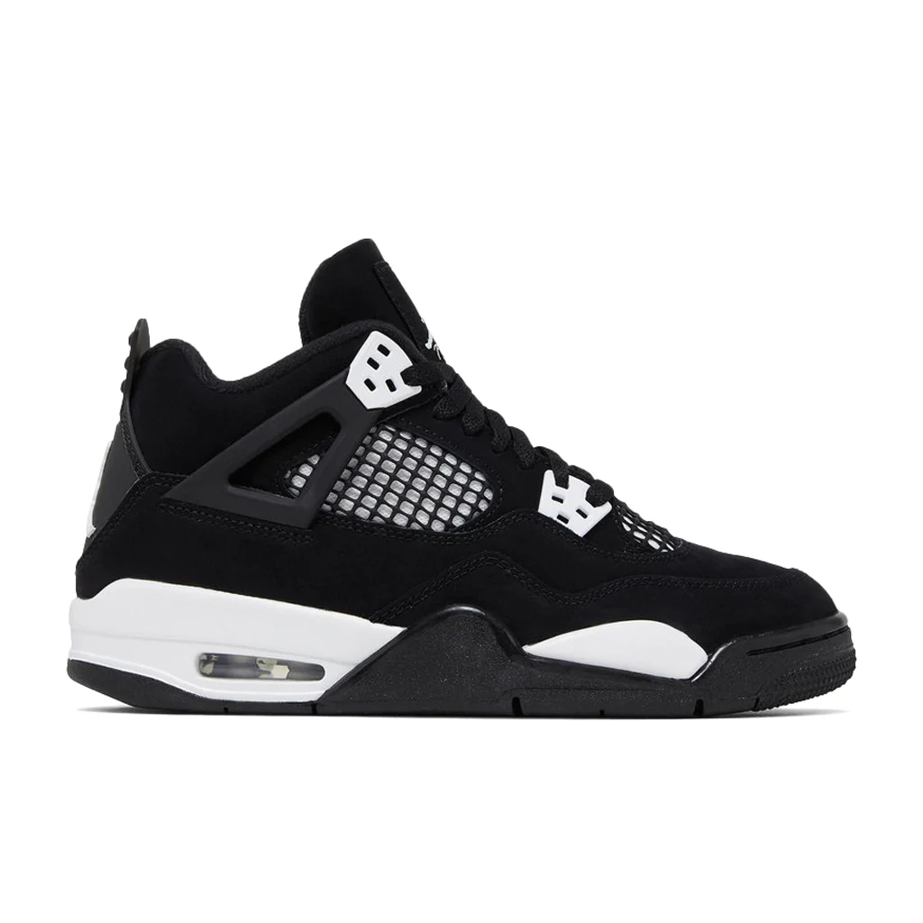 Air Jordan 4 Retro (GS) 'White Thunder' - Black/White