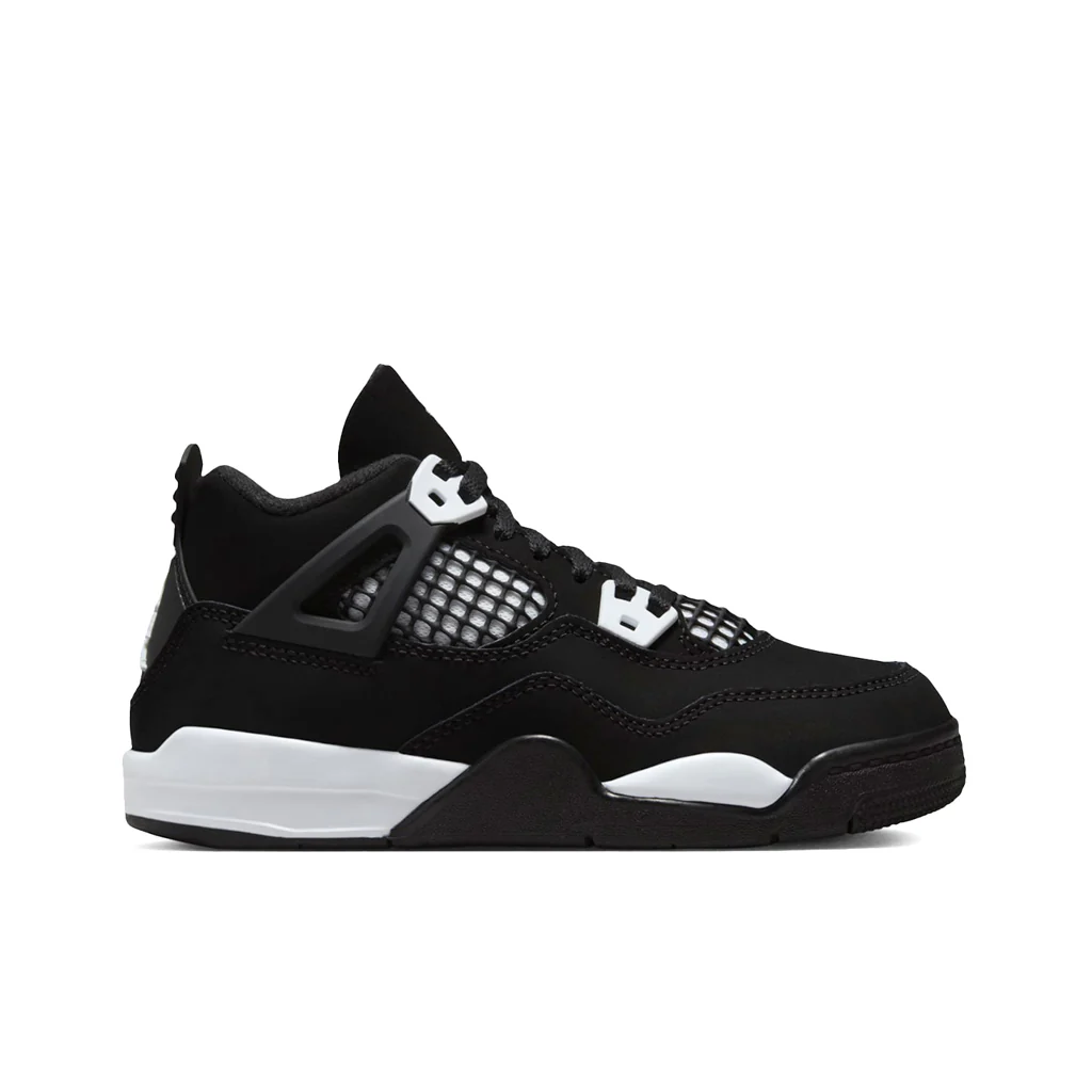 Air Jordan 4 Retro (PS) 'White Thunder' - Black/White