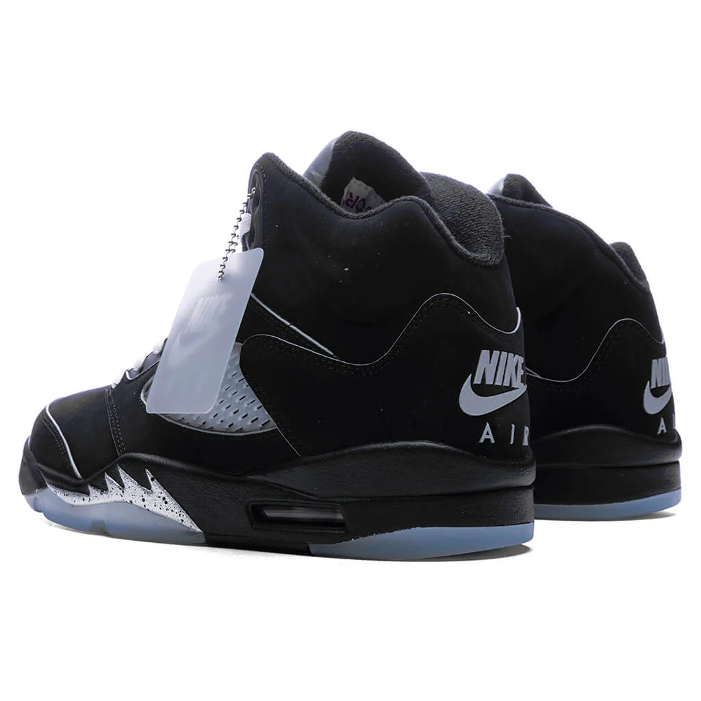 Air Jordan 5 Retro OG 'Black Metallic Reimagined' - Black/White/Metallic Silver/Fire Red - Image 3
