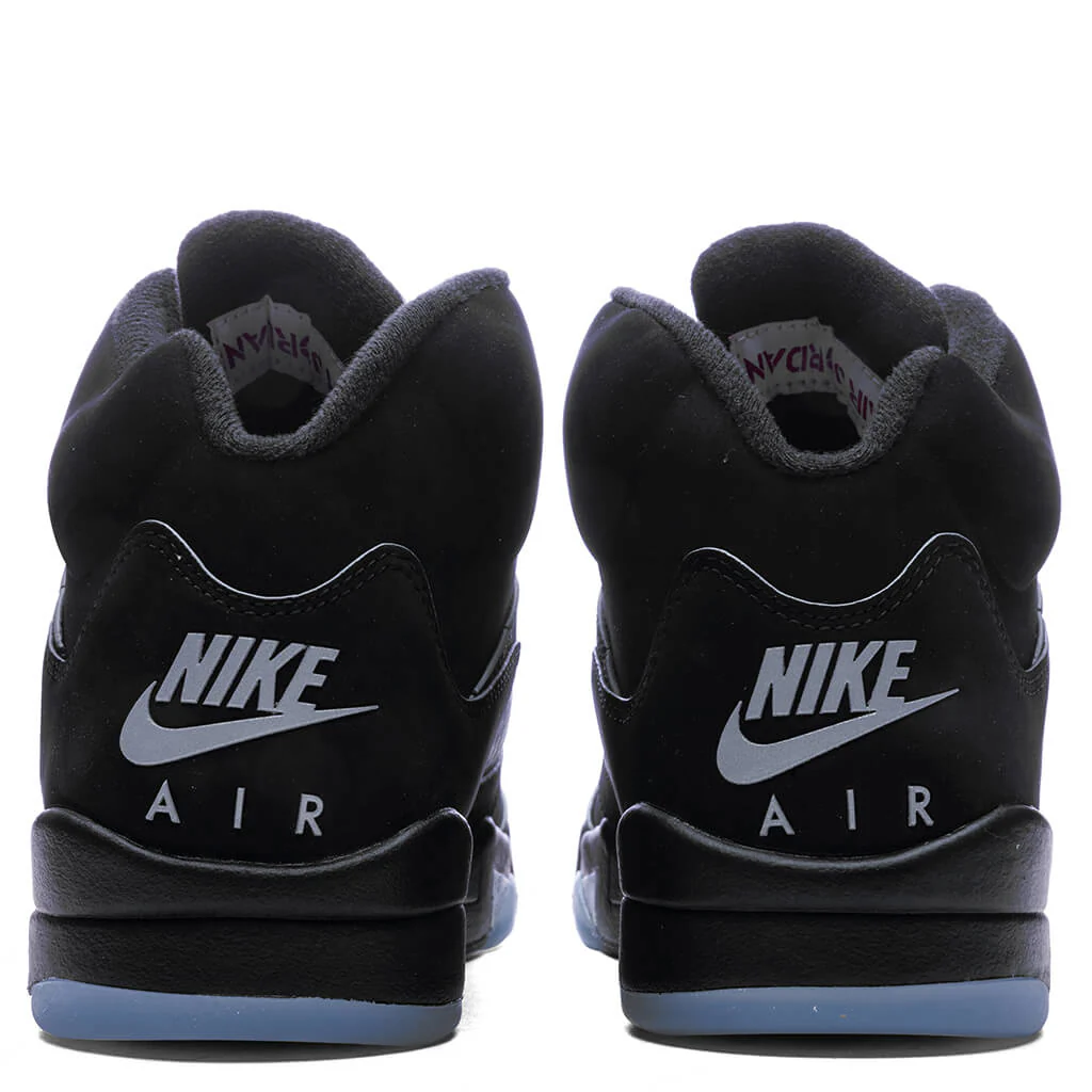 Air Jordan 5 Retro OG 'Black Metallic Reimagined' - Black/White/Metallic Silver/Fire Red - Image 4