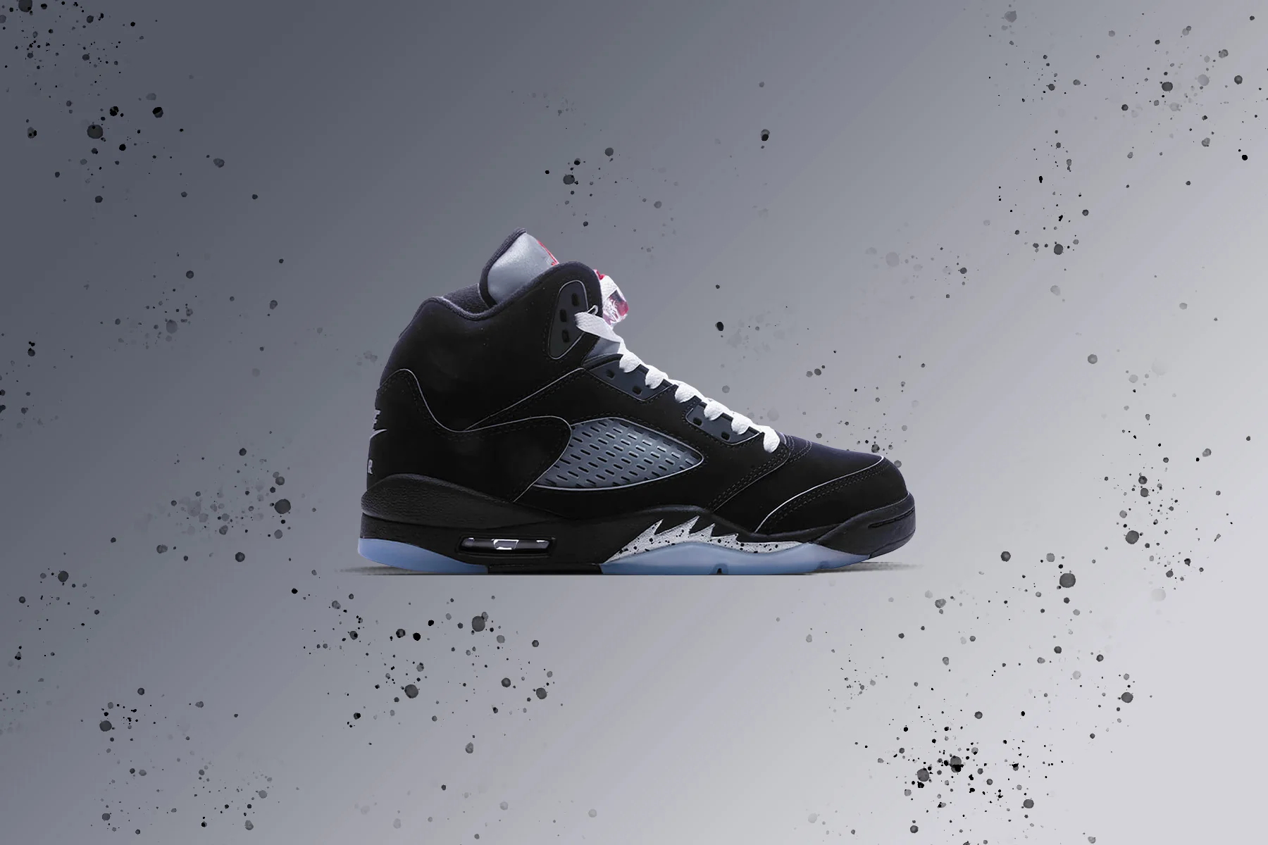 Air Jordan 5 Retro OG 'Black Metallic Reimagined' (GS) - Black/White/Metallic Silver/Fire Red - Image 5