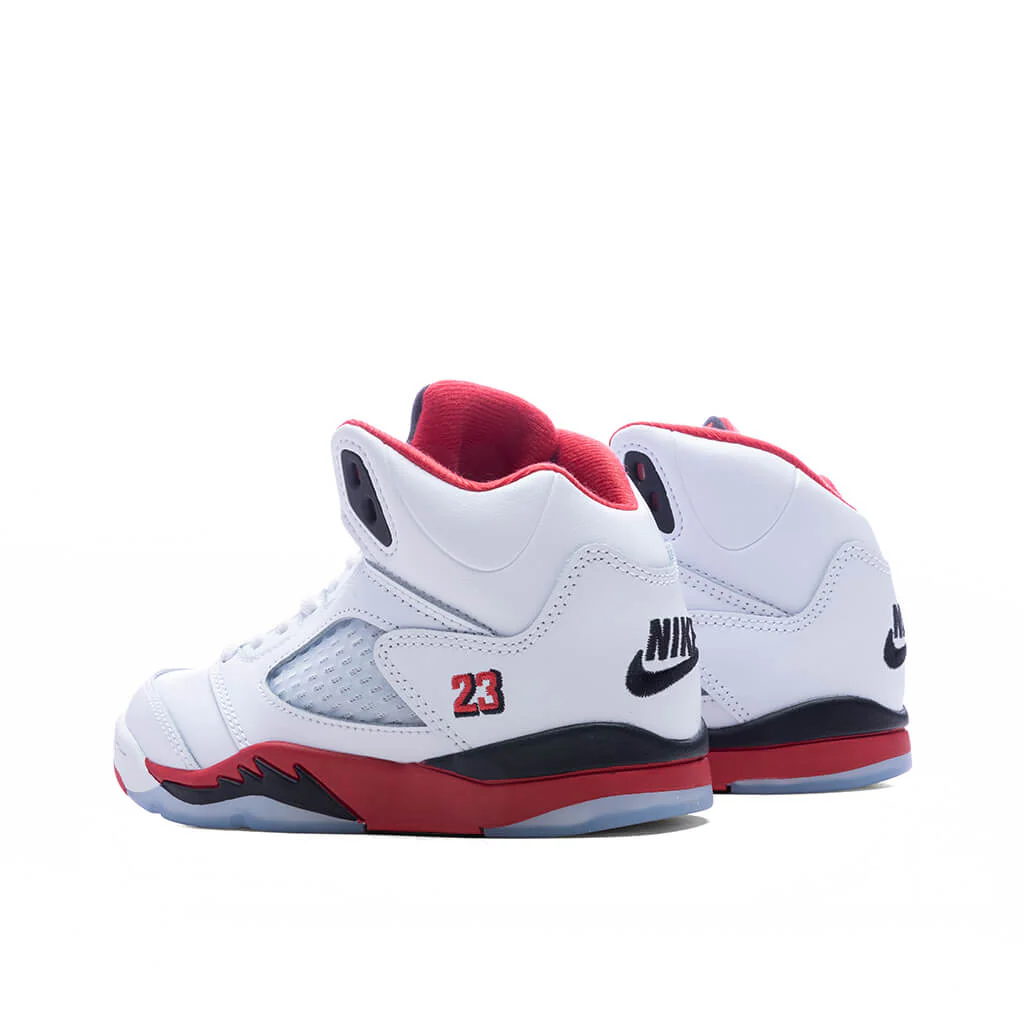 Air Jordan 5 Retro OG Fire Red 'Black Tongue' (PS) - White/Fire Red/Black - Image 3