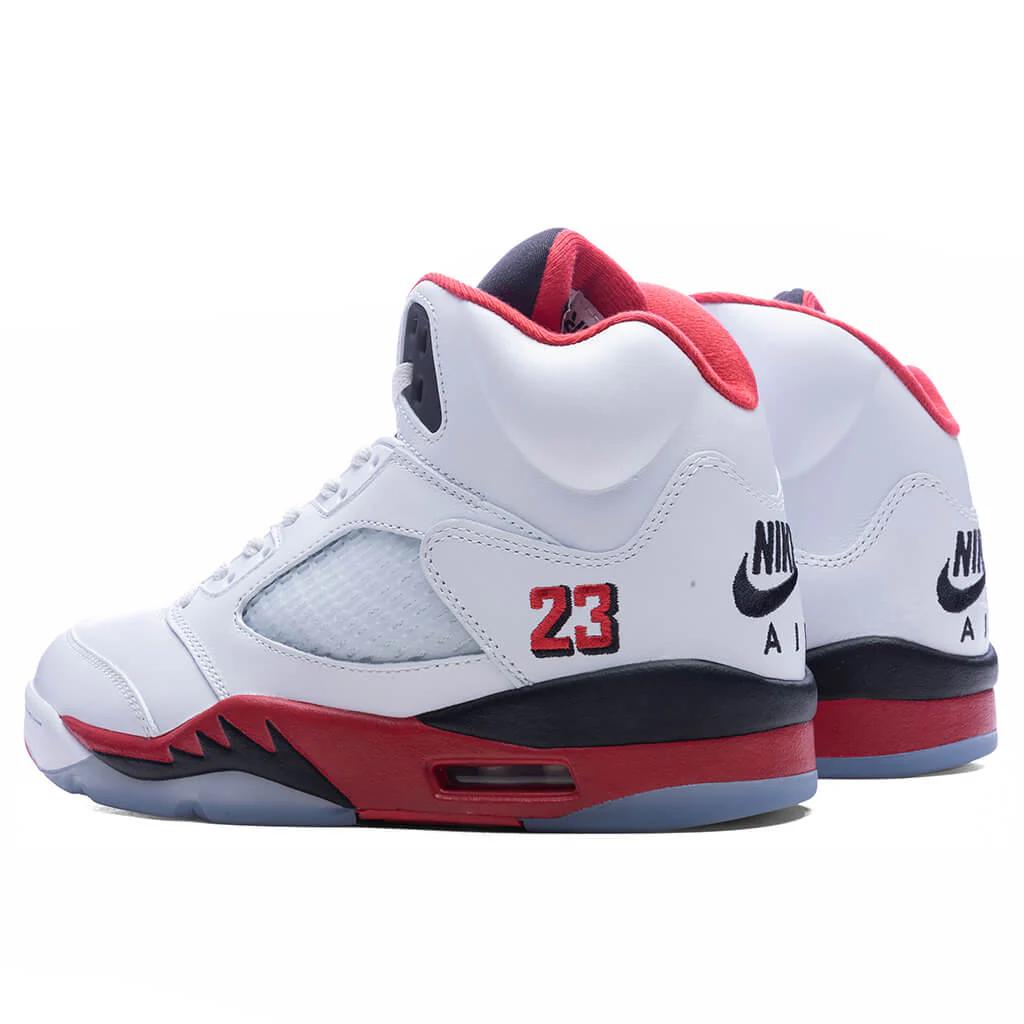 Air Jordan 5 Retro OG Fire Red 'Black Tongue' - White/Fire Red/Black - Image 3