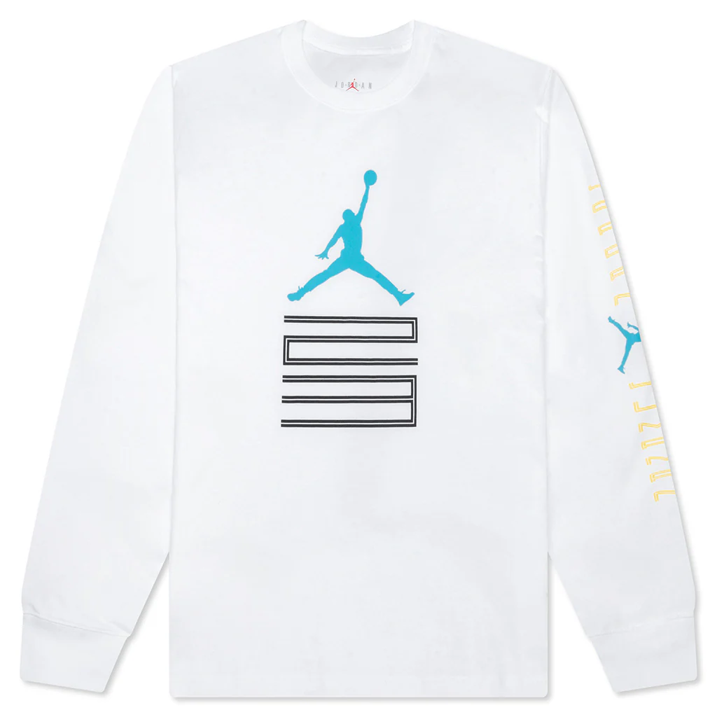 Brooklyn AJ11 Graphic L/S Tee - White