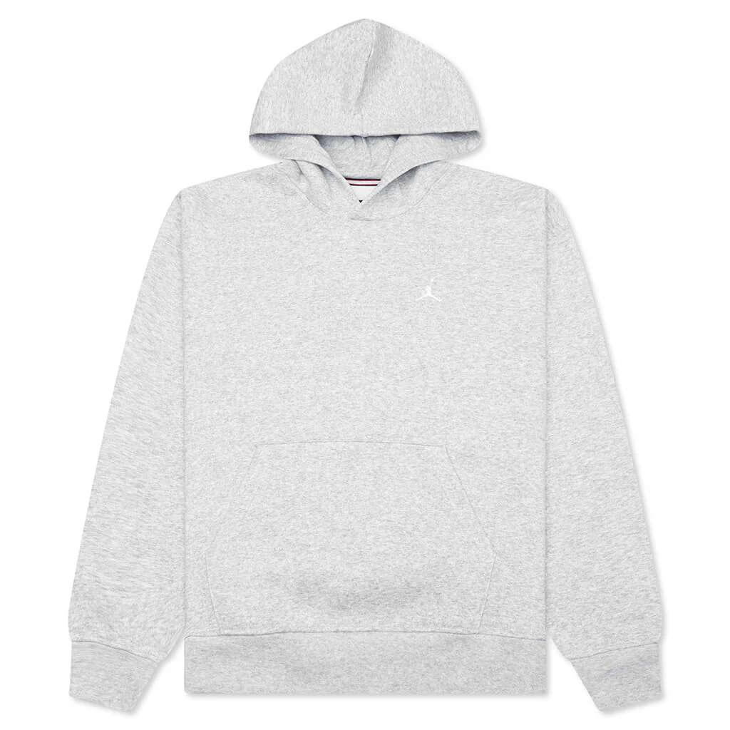 Brooklyn Fleece Pullover Hoodie - Grey Heather/White