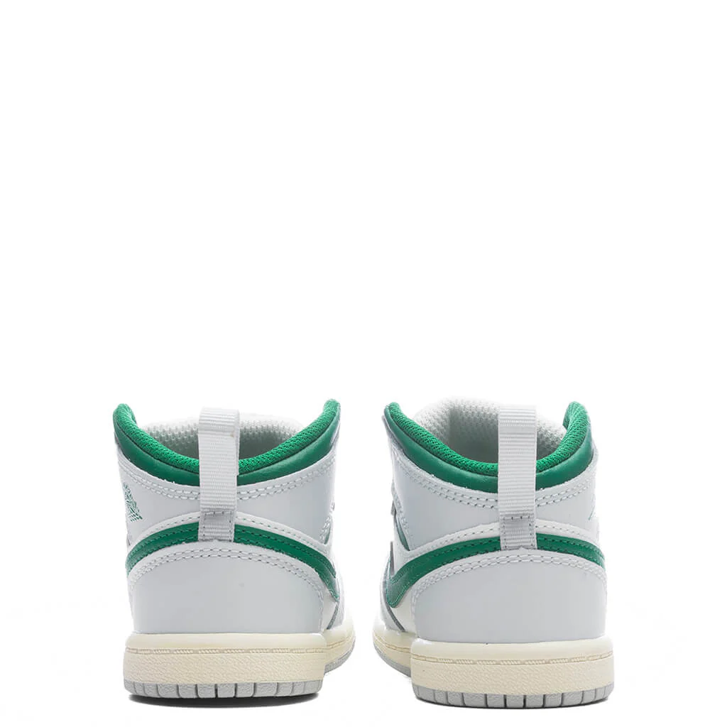 Jordan 1 Mid (TD) - Summit White/Pine Green/Pure Platinum - Image 4