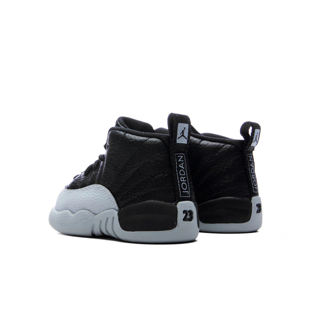 Air Jordan 12 Retro (TD) Barons - Black/Wolf Grey/White - Image 3