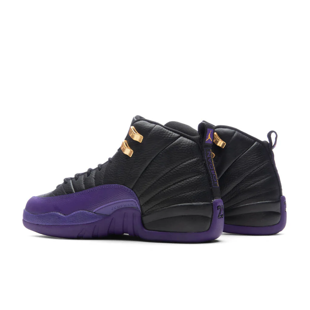 Jordan 12 Retro (GS) - Black/Field Purple/Metallic Gold - Image 3