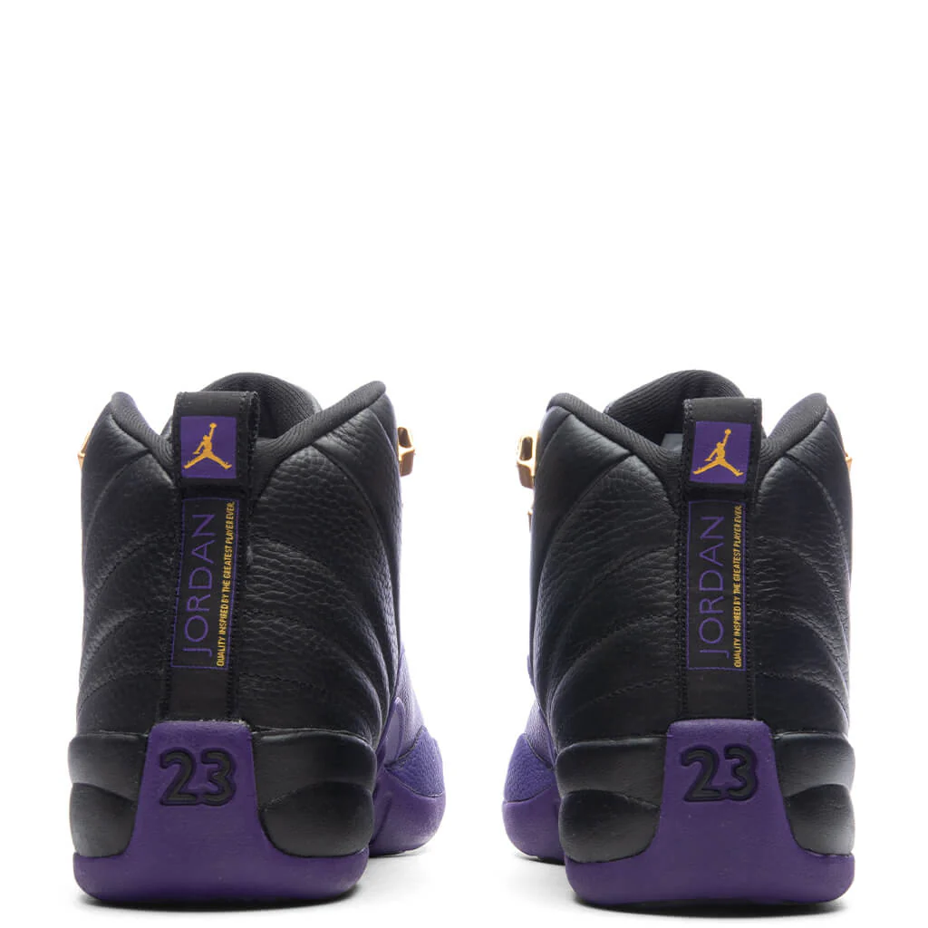 Jordan 12 Retro (GS) - Black/Field Purple/Metallic Gold - Image 4