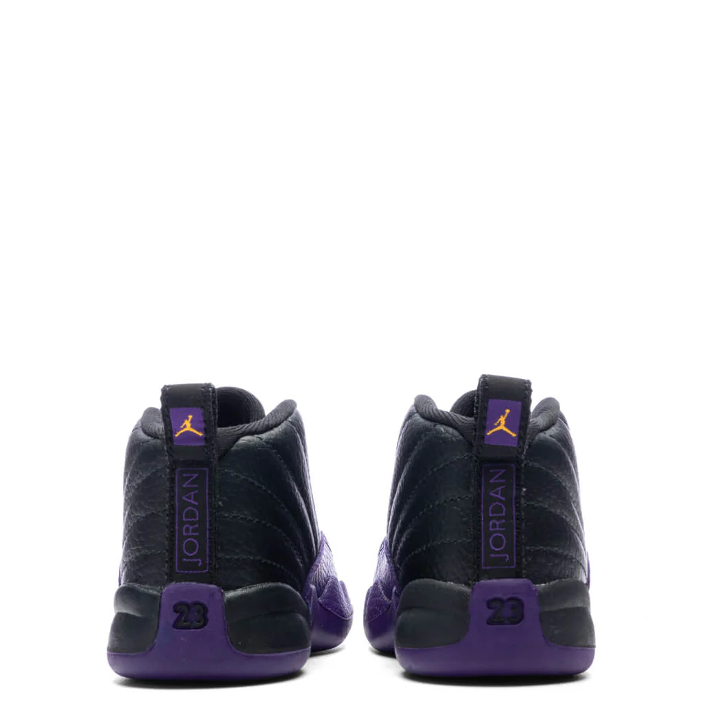 Jordan 12 Retro (TD) - Black/Field Purple/Metallic Gold - Image 4
