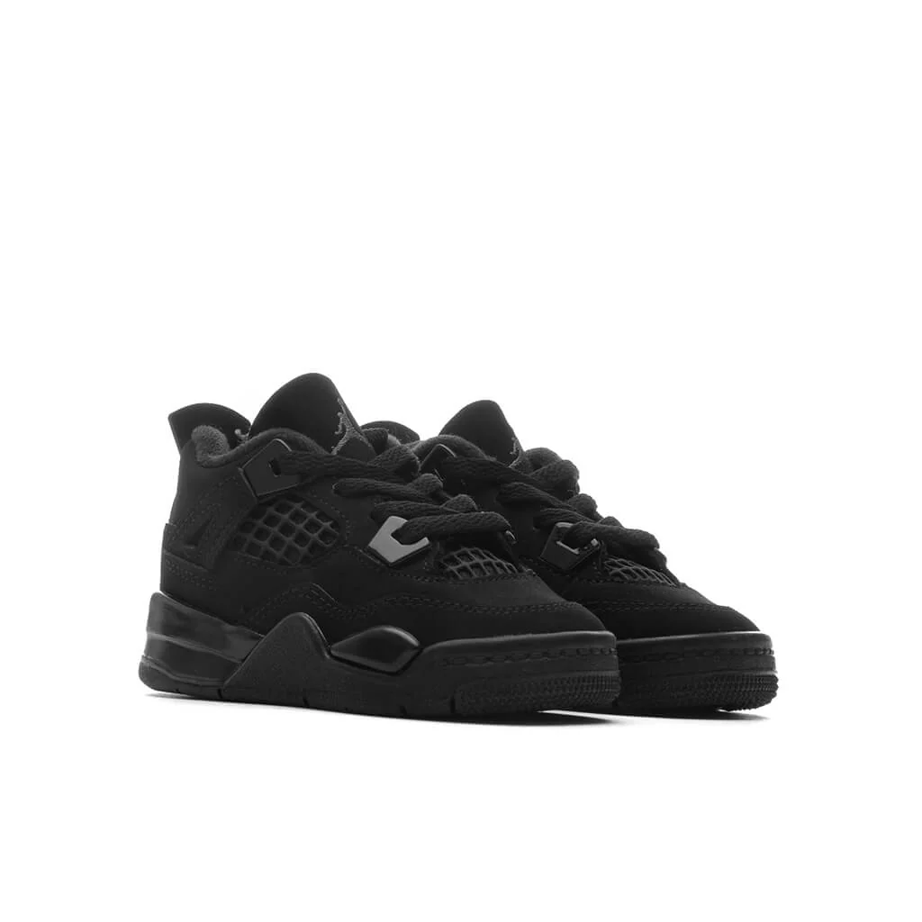 Air Jordan 4 Retro 'Black Cat' (TD) - Black/Light Graphite - Image 2